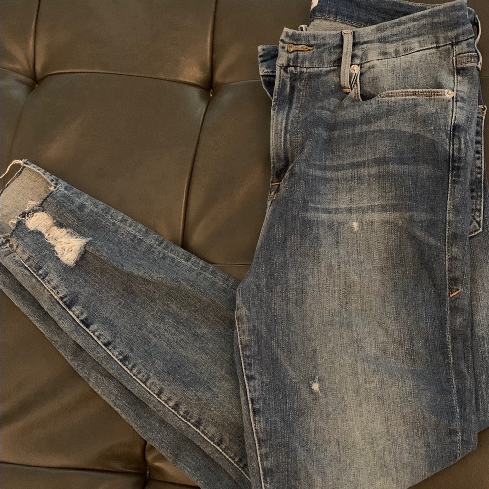 Good American Good Legs Raw Hem Jeans